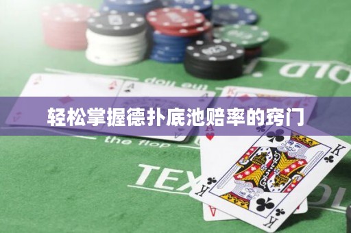輕松掌握德撲底池賠率的竅門